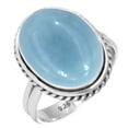 thumbnail image 1 of Natural Angelite Ring 925 Sterling Silver Handmade Jewelry, 1 of 6