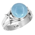 thumbnail image 1 of Natural Angelite Ring 925 Sterling Silver Handmade Jewelry, 1 of 6