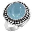 thumbnail image 1 of Natural Angelite Ring 925 Sterling Silver Handmade Jewelry, 1 of 6