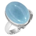 thumbnail image 1 of Natural Angelite Ring 925 Sterling Silver Handmade Jewelry, 1 of 6
