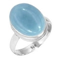 thumbnail image 1 of Natural Angelite Women Jewelry 925 Sterling Silver Ring, 1 of 6