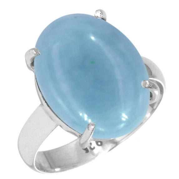 Natural Angelite Women Jewelry 925 Sterling Silver Ring