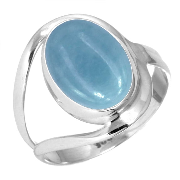 Natural Angelite Women Jewelry 925 Sterling Silver Ring