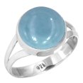thumbnail image 1 of Natural Angelite Women Jewelry 925 Sterling Silver Ring, 1 of 6