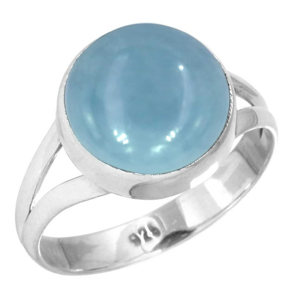 Natural Angelite Women Jewelry 925 Sterling Silver Ring