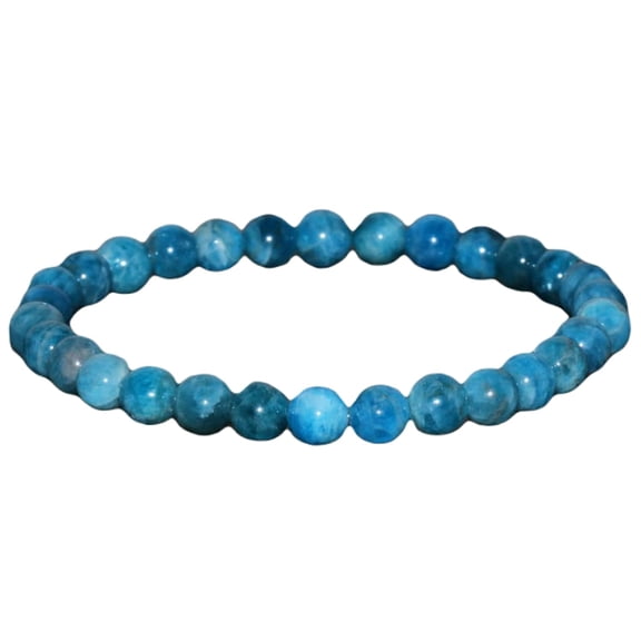 Natural Apatite 6mm Round Shape Smooth Cut Beads Stretchable Bracelet For Men & Women. Unisex Bracelet