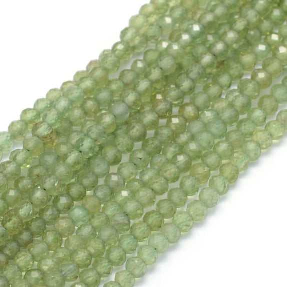 Natural Apatite Beads Strands Faceted Round 3~3.5mm Hole: 0.5mm 137pcs/strand 15.35 inch(39cm)
