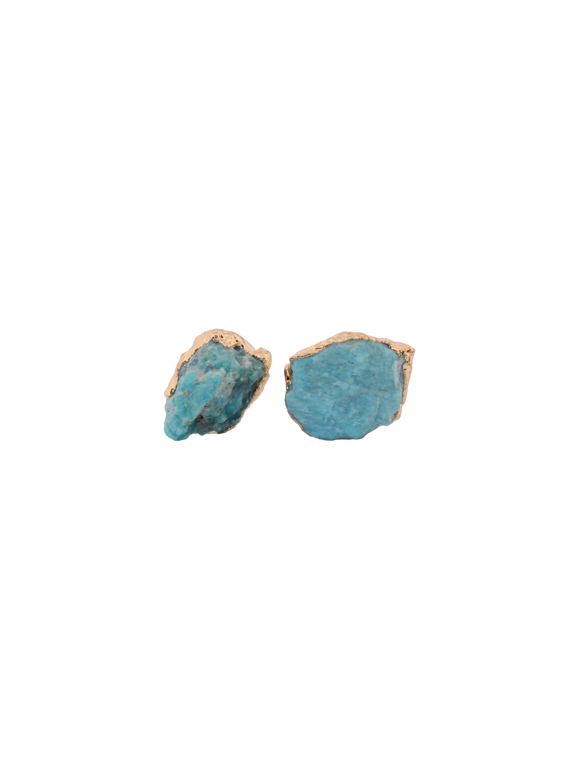 Natural Apatite Gold Stud Earrings NAPGSE1