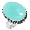 thumbnail image 1 of Natural Aqua Chalcedony Women Jewelry 925 Sterling Silver Ring, 1 of 5