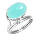 thumbnail image 1 of Natural Aqua Chalcedony Women Jewelry 925 Sterling Silver Ring, 1 of 5