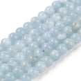 thumbnail image 1 of Natural Aquamarine Beads Strands Grade A Round 6mm Hole: 1mm 67pcs/strand 15.7 inch(40cm), 1 of 5