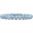 thumbnail image 1 of Natural Aquamarine Gemstone 8mm Round Beads Stretch Bracelet 7" Unisex, 1 of 5