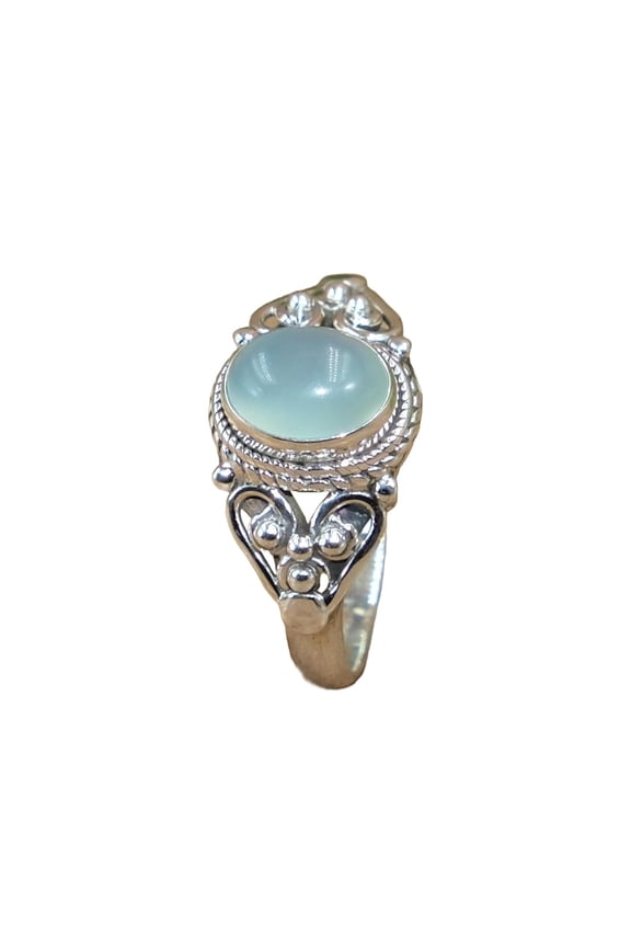 Natural Aquamarine Gemstone 925 Sterling Silver Handmade Promise Ring Gift Jewelry For Her