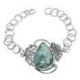 thumbnail image 1 of Natural Aquamarine Gemstone Handmade 925 Sterling Silver Bracelet 7-8", 1 of 2