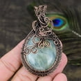 thumbnail image 1 of Natural Aquamarine Gemstone Handmade Copper Wire Wrap Gift Pendant 2.96, 1 of 4