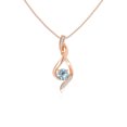 thumbnail image 1 of Natural Aquamarine with Moissanite Infinity Design Pendant Necklaces for Women in 18K Rose Gold Vermeil,March Birthstone Jewelry Gifts for Her Birthday,Anniversary,Mothers Day,Christmas,Valentines, 1 of 7