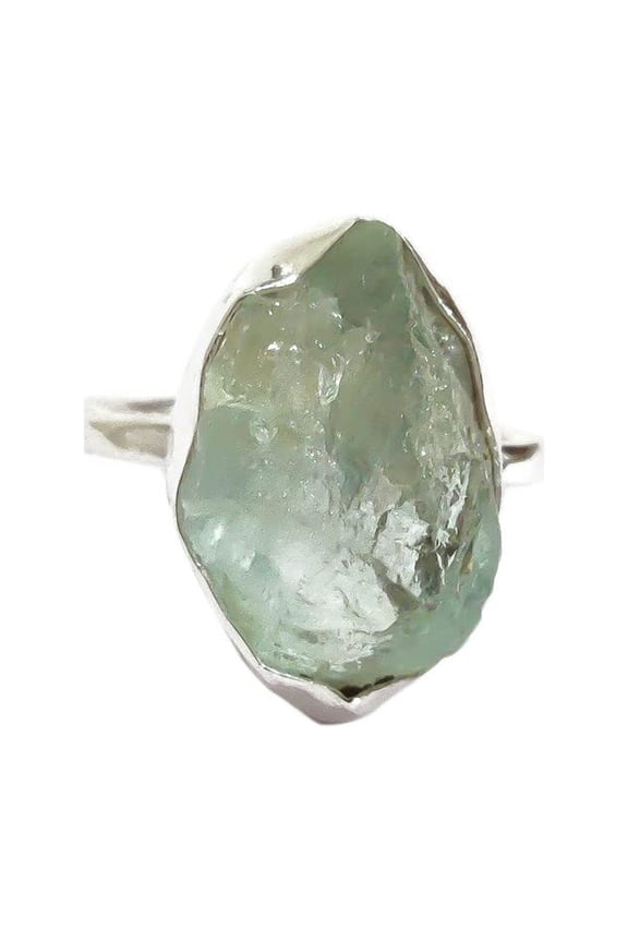 Natural Aquamarine Ring, Rough Aquamarine Gemstone Ring, March Birthstone, Hammered, 925 Sterling Silver, Womens Ring, Christmas, Thanksgiving, Handmade, Statement Jewelry, Raw Gemstone Jewelry