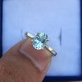 thumbnail image 1 of Natural Aquamarine Ring- Silver oval Cut Gemstone Engagement Ring For Women- Dainty Promise Ring- March Birthstone Anniversary Gift for her, 1 of 3