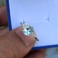 thumbnail image 1 of Natural Aquamarine Ring- Silver oval Cut Gemstone Engagement Ring For Women- Dainty Promise Ring- March Birthstone Anniversary Gift for her, 1 of 3