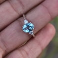 thumbnail image 1 of Natural Aquamarine Ring Sterling Silver Oval Cut Engagement Ring For Women March Birthstone Promise Ring Anniversary Gift For Her, 1 of 2