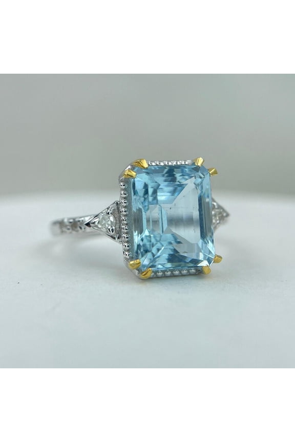 Natural Aquamarine Ring, Stone Ring, March Birthstone Ring, High quality Aquamarine Jewelry, Ocean Inspired Jewelry