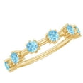 thumbnail image 1 of Rosec Jewels Natural Aquamarine Promise Ring for Women - Stackable Ring - AAA Quality March Birthstone Ring - Ready to Gift, 10K Yellow Gold, US 11.00, 1 of 8