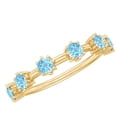 thumbnail image 1 of Rosec Jewels Natural Aquamarine Promise Ring for Women - Stackable Ring - AAA Quality March Birthstone Ring - Ready to Gift, 18K Yellow Gold, US 9.50, 1 of 7
