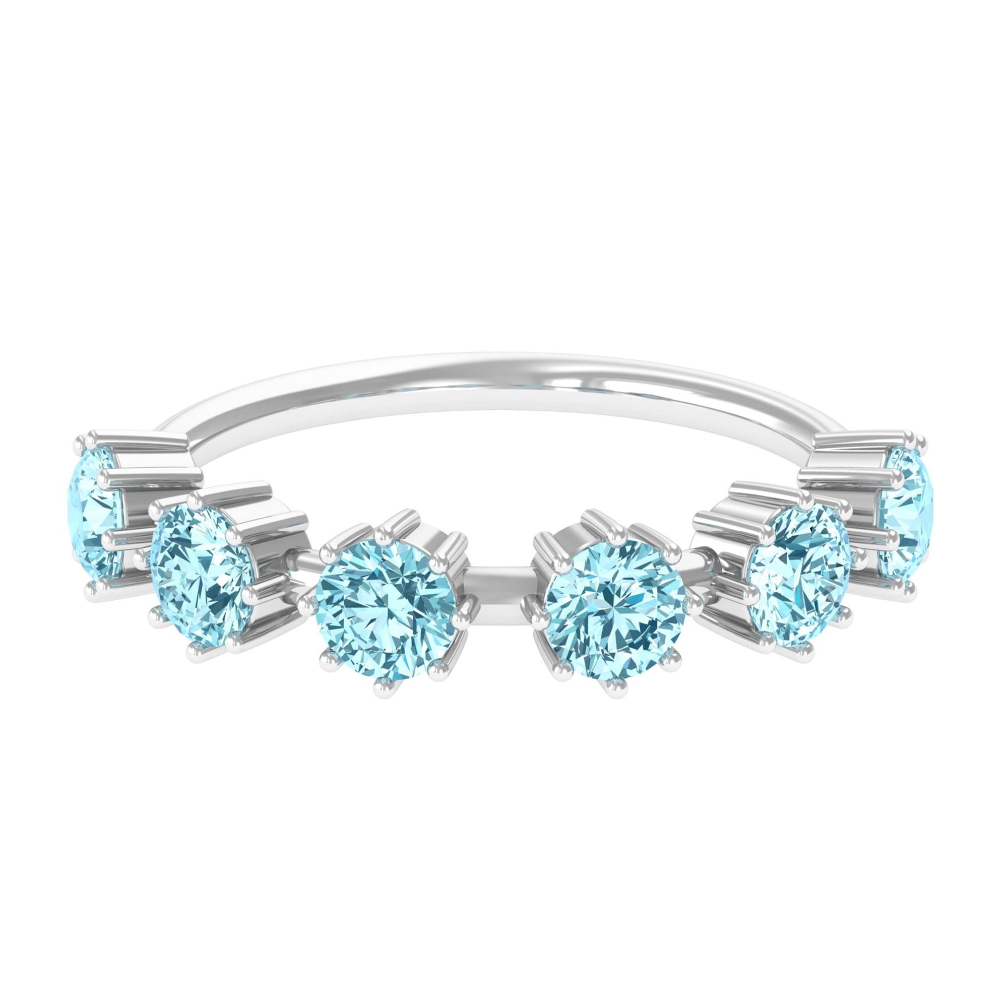 Natural Aquamarine Ring for Women Stacking Ring 1.50 CT AAA Quality 925 Sterling Silver US 11.00 Walmart Business Supplies