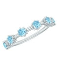 thumbnail image 1 of Rosec Jewels Natural Aquamarine Promise Ring for Women - Stackable Ring - AAA Quality March Birthstone Ring - Ready to Gift, 925 Sterling Silver, US 3.00, 1 of 8
