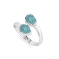 thumbnail image 1 of Natural Aquamarine Rough Shape Rings in Sterling Silver for Women, March Birthstone Jewelry for Her Birthday, Wedding Anniversary, Christmas, Mothers Day, 1 of 8