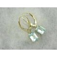 thumbnail image 1 of Natural Aquamarine Yellow Gold Plated Silver Leverback Drop/Dangle Earrings, 1 of 3