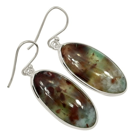 Natural Aquaprase 925 Sterling Silver Earrings Jewelry ALLE-18010