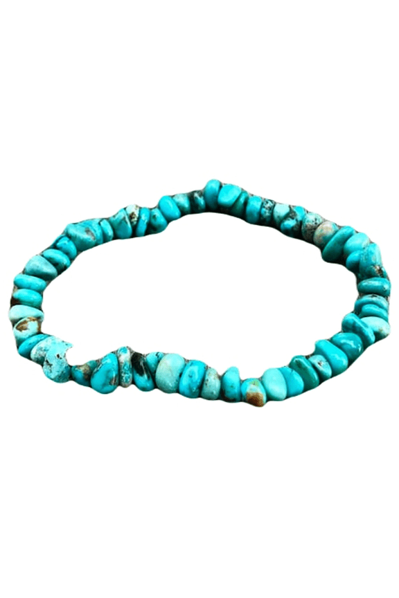 Natural Arizona Turquoise 7-8mm Nugget Tumble Shape Smooth Cut Beads Stretchable Bracelet for Men & Women.