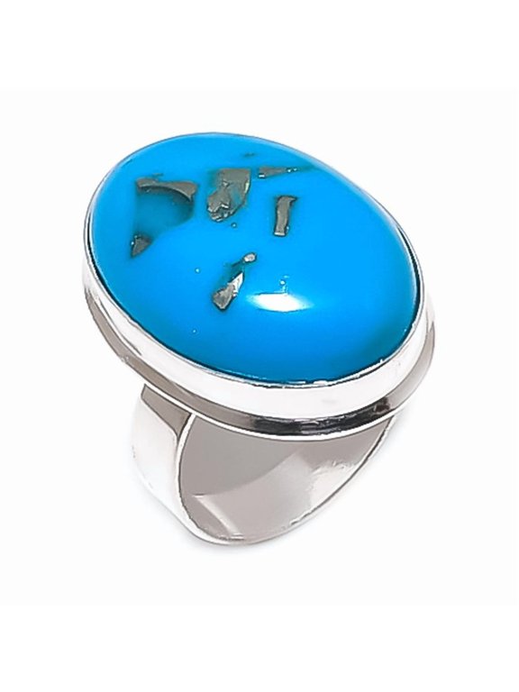 Natural Arizona Turquoise Gemstone 925 Sterling Silver Jewelry Ring Size 9