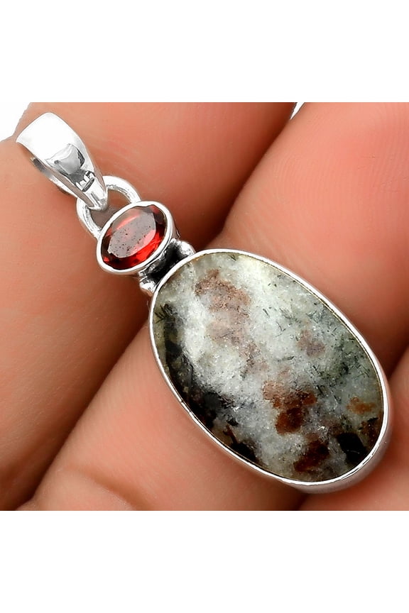 Natural Astrophyllite Russia & Garnet 925 Sterling Silver Pendant Jewelry P-1077 SDP112803