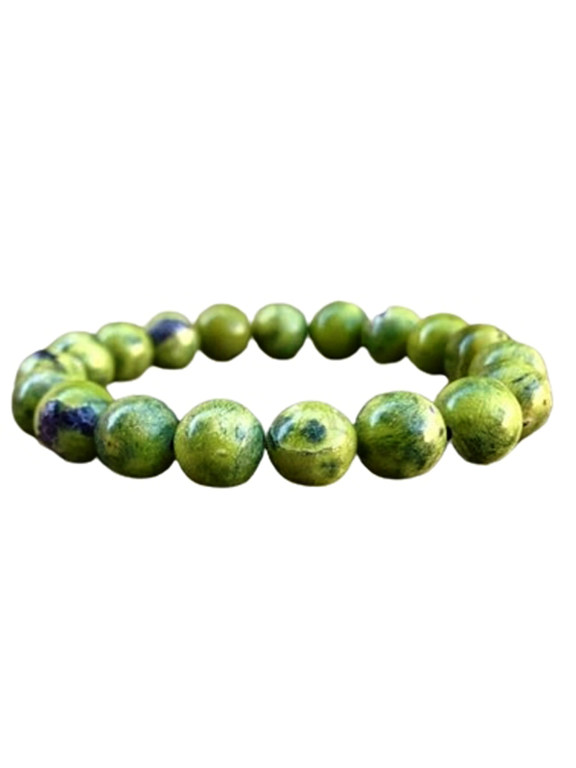 Natural Atlantisite 10mm Round Shape Smooth Cut Beads Stretchable Bracelet for Men & Women.