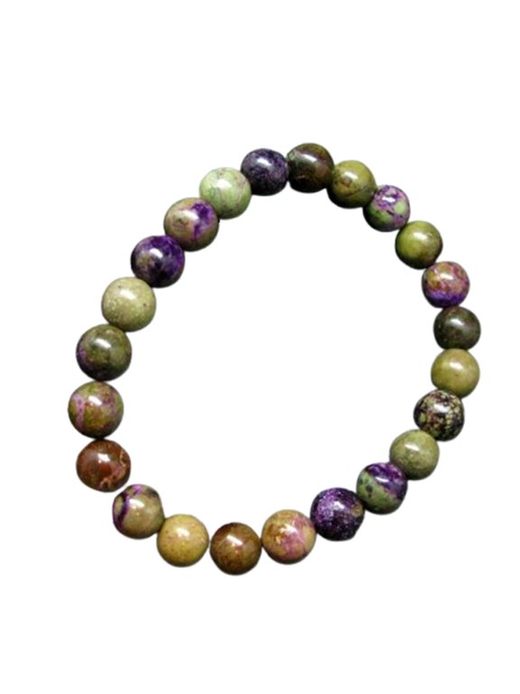 Natural Atlantisite 8mm Round Shape Smooth Cut Beads Stretchable Bracelet For Men & Women. Unisex Bracelet