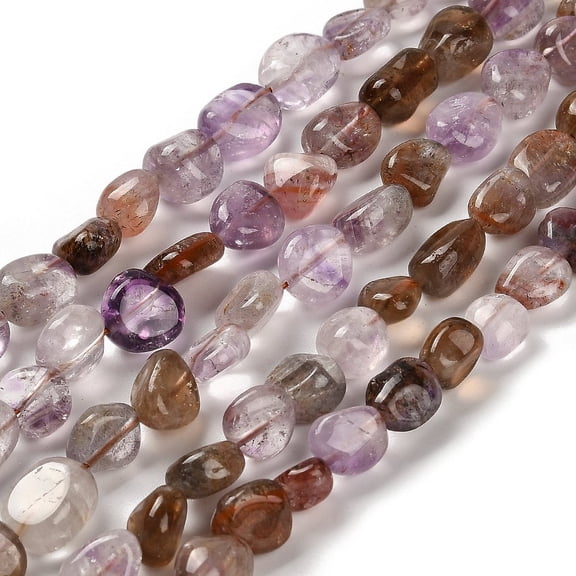 Natural Auralite Beads Strands Tumbled Stone 7-13x4.5-10x4.5-10mm Hole: 1.2mm 44-46pcs/strand 15.08''-16.14''(38.3-41cm)
