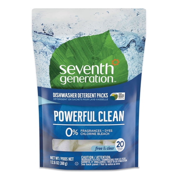 Natural Automatic Dishwasher Detergent Packs, Free and Clear, 45 Powder Packets/Box | Bundle of 2 Each