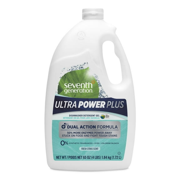 Natural Automatic Dishwasher Gel, Ultra Power Plus, Fresh Citrus, 65 Oz Bottle | Bundle of 5