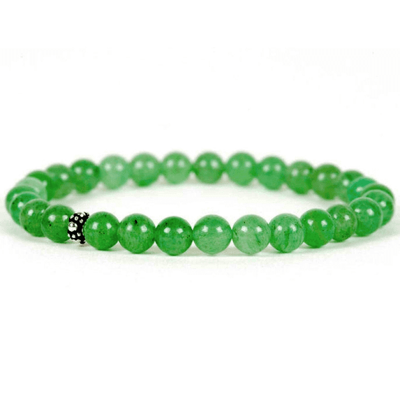 Natural Aventurine 6mm Round Shape Smooth Cut Beads Stretchable Bracelet for Men & Women.