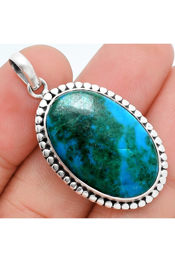Natural Azurite Chrysocolla 925 Sterling Silver Pendant Jewelry P-1052 SDP157637