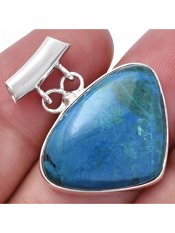 Natural Azurite Chrysocolla 925 Sterling Silver Pendant Jewelry P-1198 SDP144638
