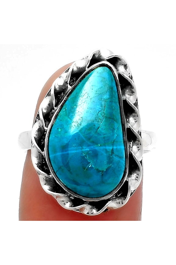 Natural Azurite Chrysocolla 925 Sterling Silver Ring s.7.5 Jewelry R-1083 SDR159990