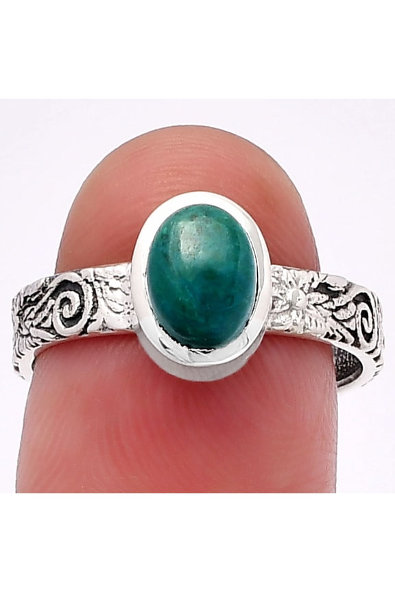 Natural Azurite Chrysocolla 925 Sterling Silver Ring s.8 Jewelry R-1061 SDR217750