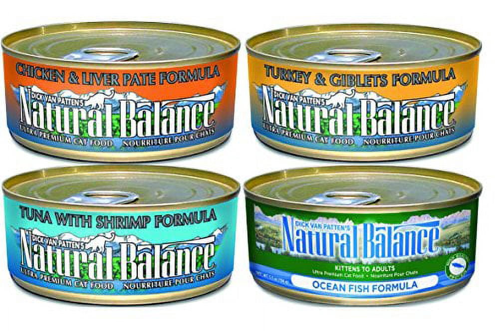 Natural Balance 5.5Oz Cat Food Variety 24 Cans with 4 Flavors