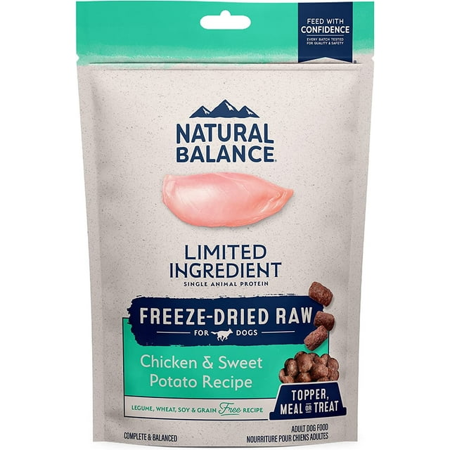 Natural Balance Freeze Dried Raw Dog Food, GrainFree Limited Ingredient Adult Formula, Great as