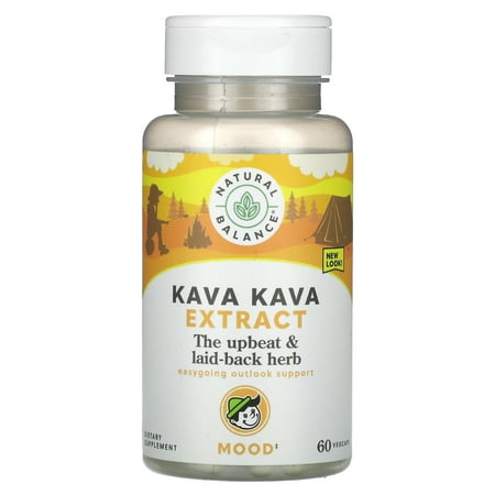 Natural Balance Happy Camper Kava Kava Root Extract | 70mg Kavalactones | Calm & Relaxation Supplement for Mood & Stress Support | 60 VegCaps