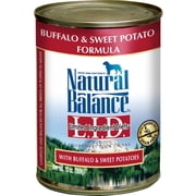 Natural Balance L.I.D. Limited Ingredient Diets Canned Wet Dog Food, Grain Free, Buffalo & Sweet Potato Formula, 13-Ounce Pack of 12