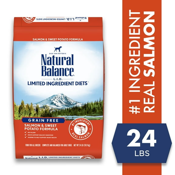 Natural Balance L.I.D. Limited Ingredient Diets Salmon & Sweet Potato Formula Dry Dog Food, 24 Pounds
